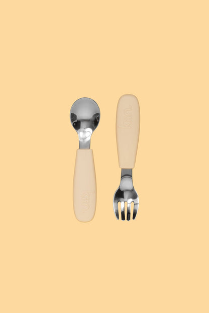 Kiin Baby - Silicone Cutlery Set: Tan