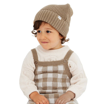 Kynd Baby - Chunky Rib Knit Beanie  - Caramel Marle