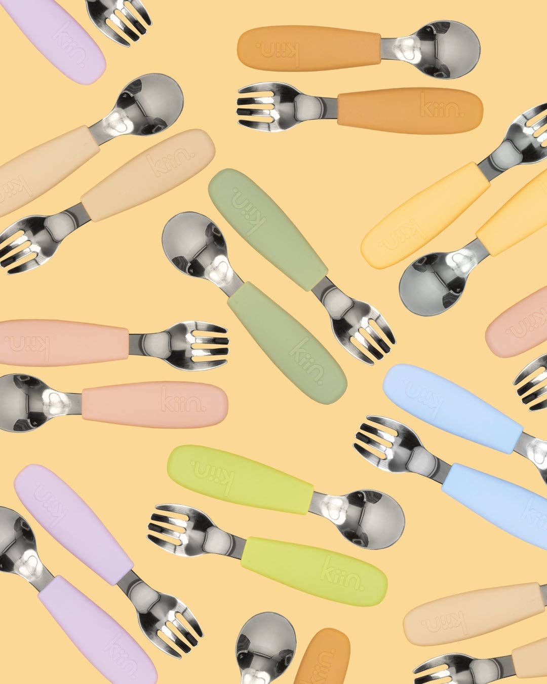 Kiin Baby - Silicone Cutlery Set: Tan