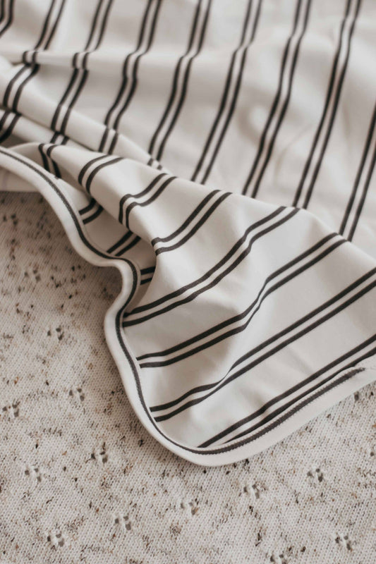 Bencer & Hazelnut - Jersey Swaddle -  Charcoal Stripe