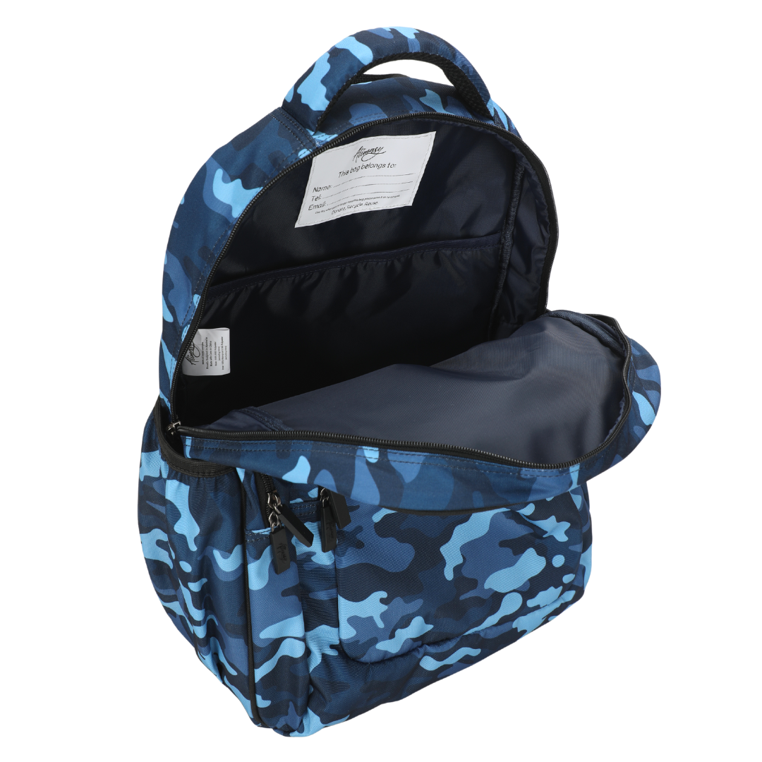 Alimasy  - Blue Camouflage Large School Backpack