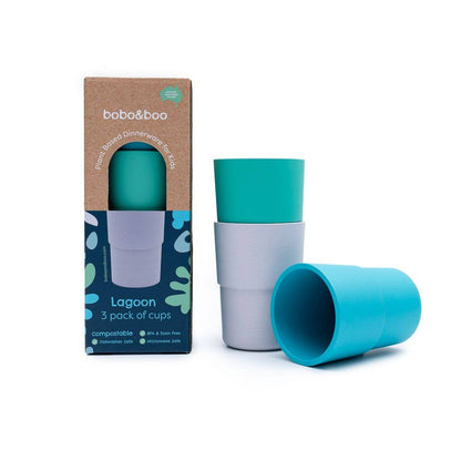 Bobo & Boo AUS - Bobo&Boo Plant-Based 3 Pack of Cups - Lagoon (300ml)