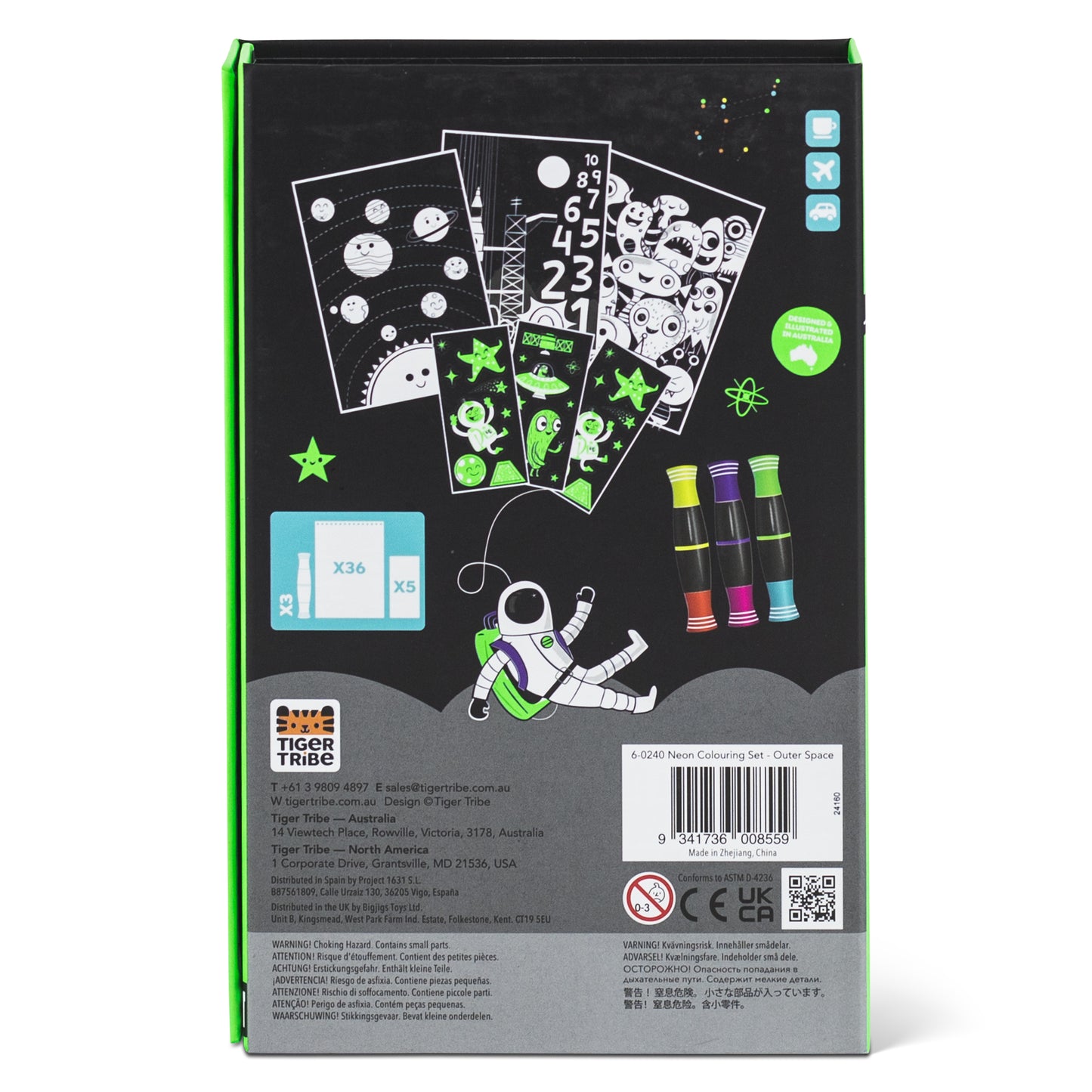 Tiger Tribe -  Neon Colouring Set - Outer Space