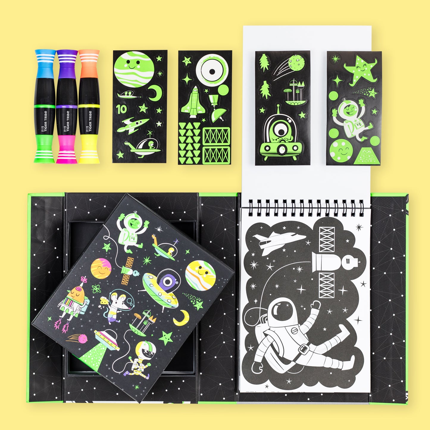 Tiger Tribe -  Neon Colouring Set - Outer Space