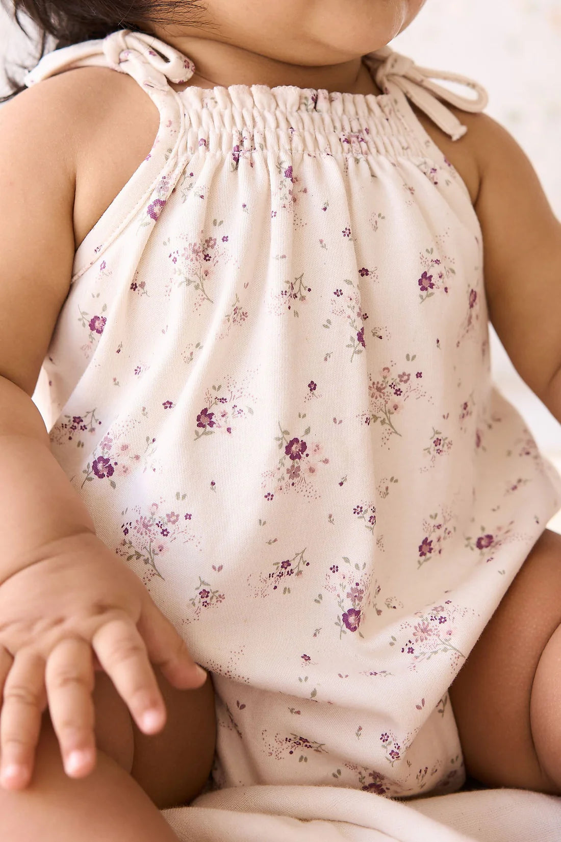 Jamie Kay - Organic Cotton Cassie Playsuit - Sweet William Floral Natural