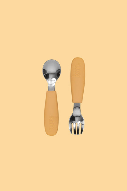 Kiin Baby - Silicone Cutlery Set: Tan