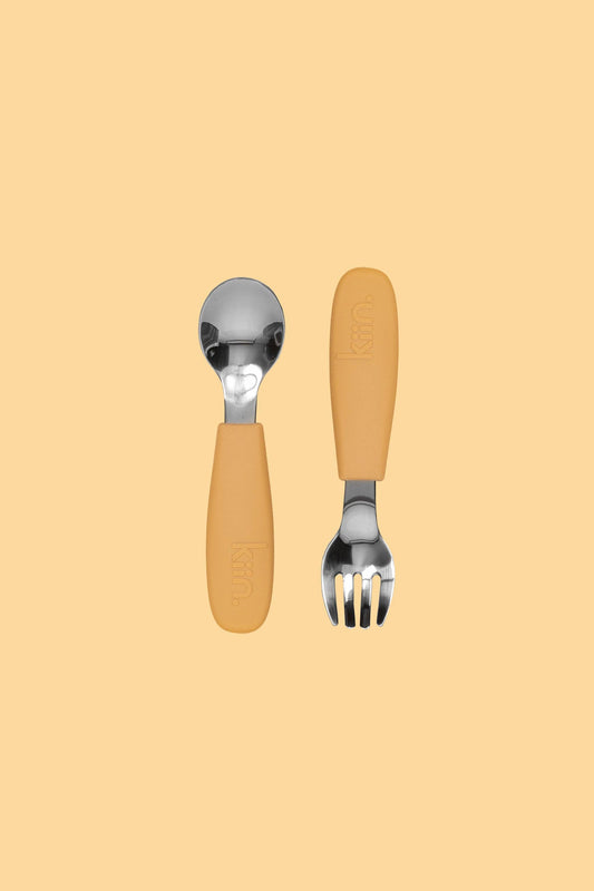 Kiin Baby - Silicone Cutlery Set: Tan