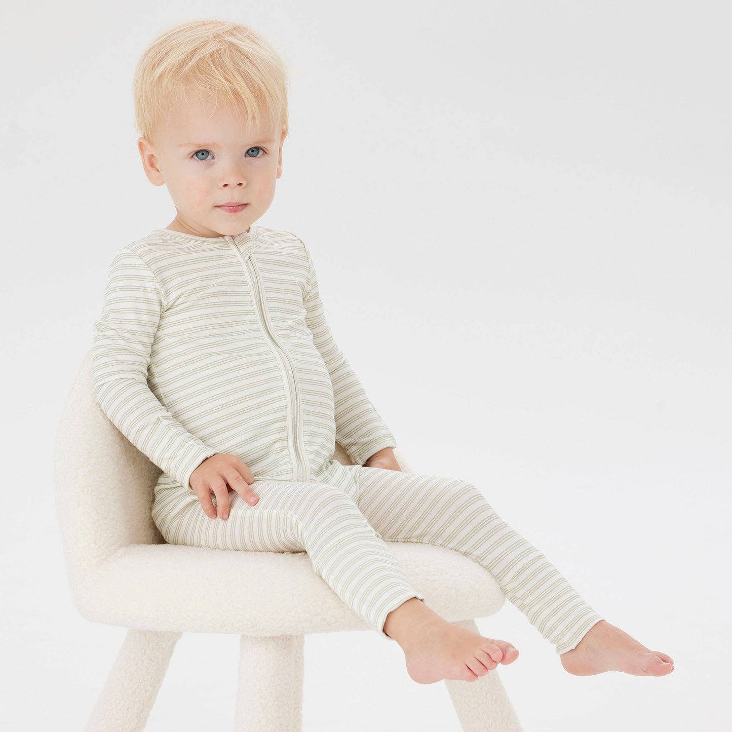 Kynd Baby - Day or Night Onesie - Sage Stripe